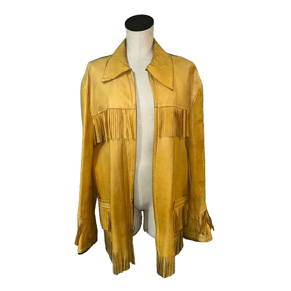 Nunez Vintage 1940's Buckskin Fringed Jacket size 26 Fringe Western Boho